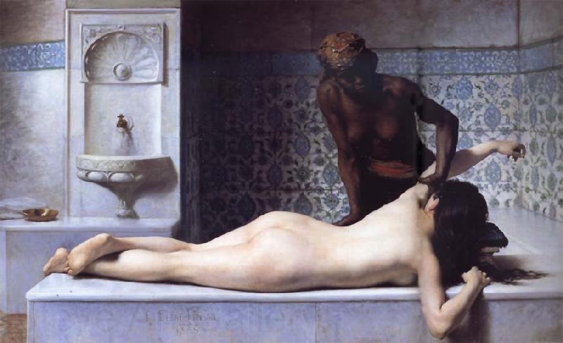 Edouard Debat Ponsan The Massage Scene from the Turkish Baths Spain oil painting art